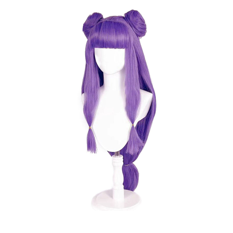 Ranma ½ Shampoo Cosplay Costume Cheongsam Apron Purple Wig