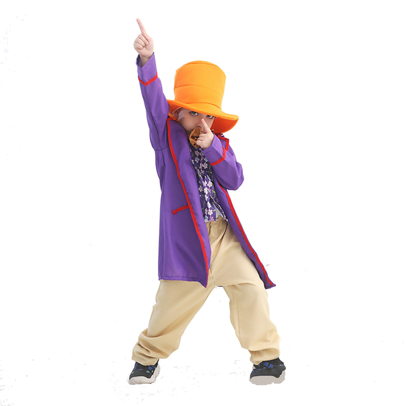 Charlie and the Chocolate Factory Willy Wonka Kid Cosplay Costume