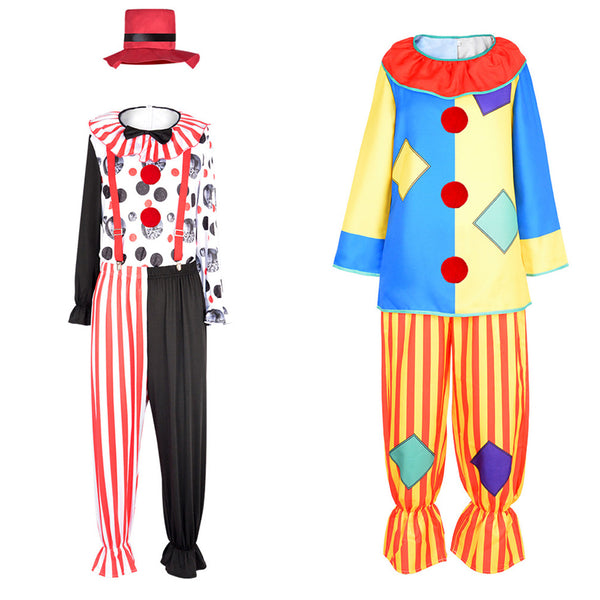 2 Kinds Circus Clown Joker Men Asymmetric Cosplay Costume