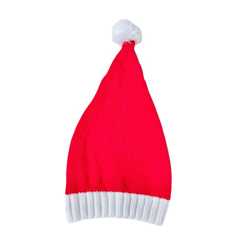 2 Size Winter Adult Kids Red Warm Knitted Hat Christmas Decoration