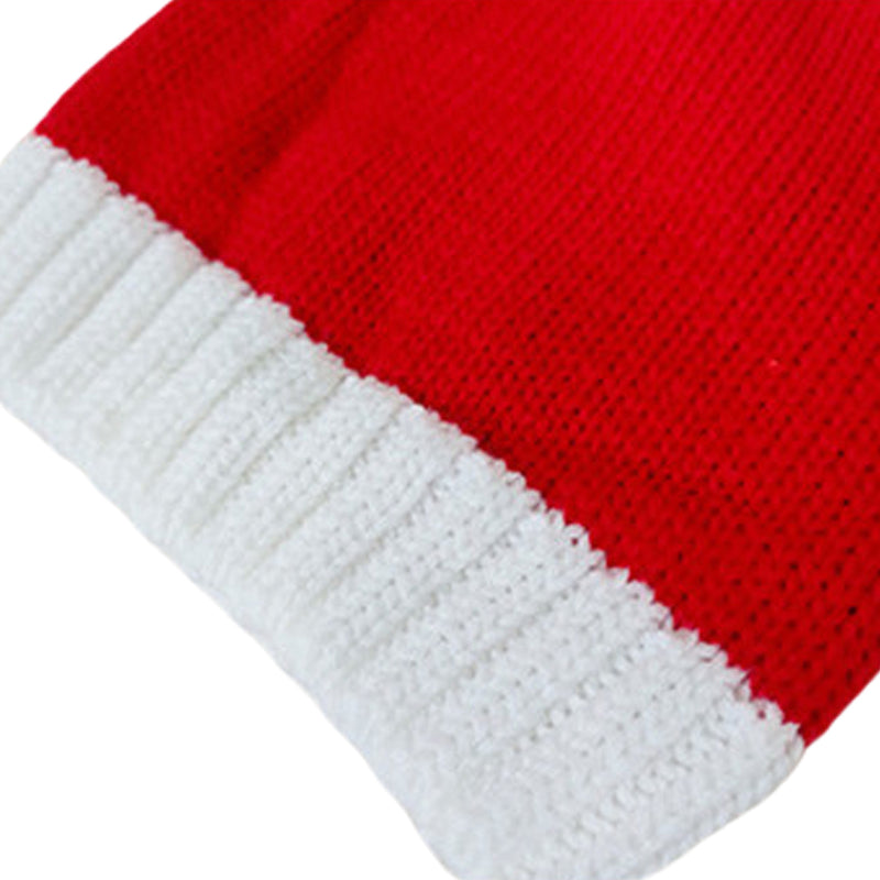 2 Size Winter Adult Kids Red Warm Knitted Hat Christmas Decoration