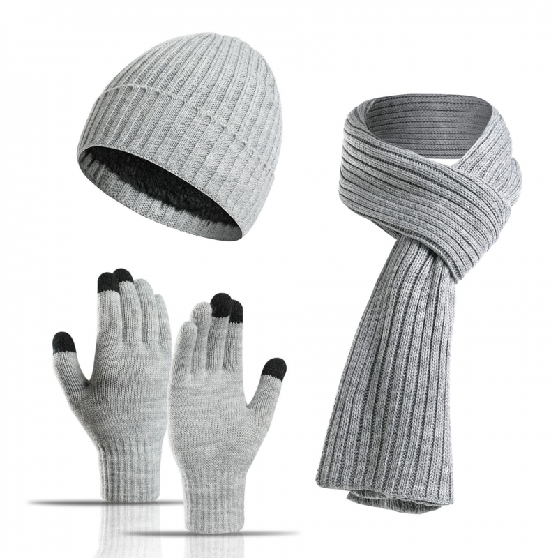 3 pieces Hat Scarf and Gloves Winter Set for Women Gifts Warm Knit Caps