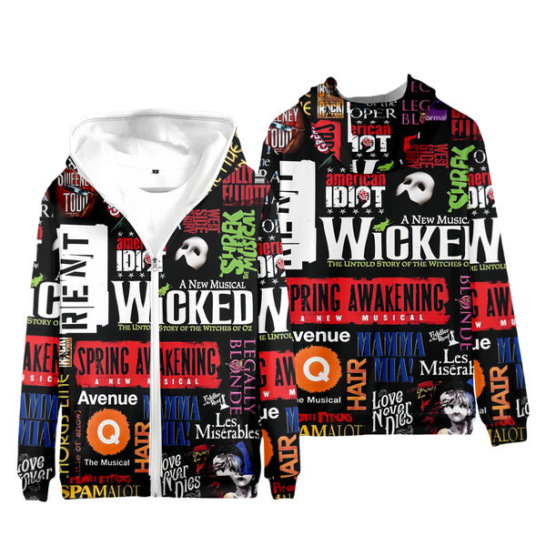 6 Kinds Wicked Cosplay Costume Long Sleeve Zipper Hoodie Jacket