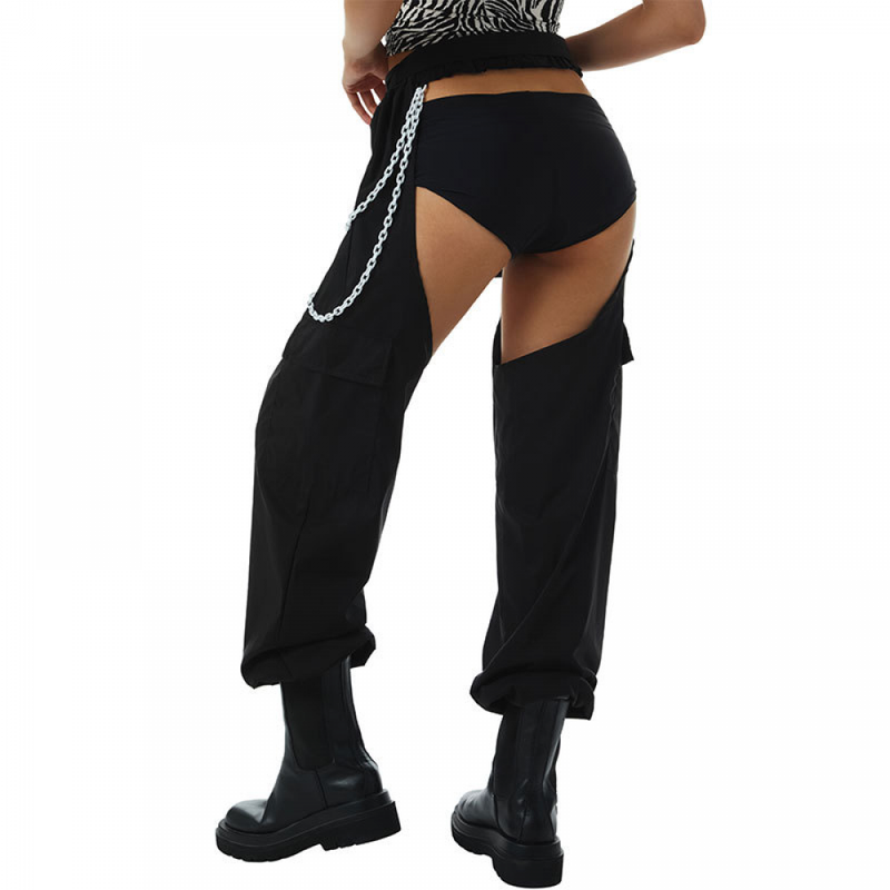 Women Fashion Pants High Rise Sweatpants Reflective Sexy Trousers