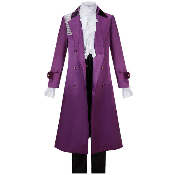 80s Musician Purple Prince Cosplay Suit Jacket and Evening Gown Set