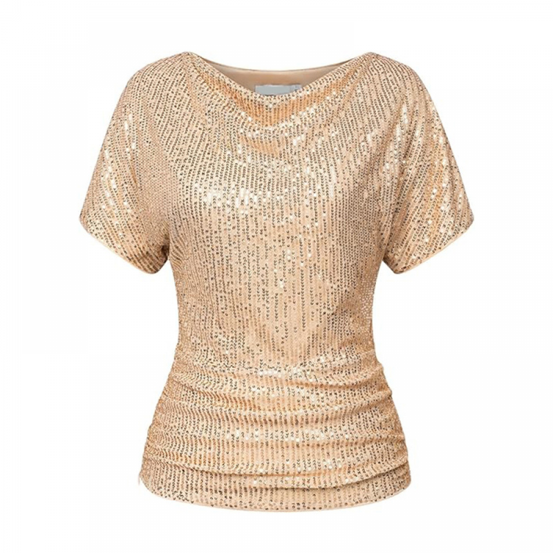 8 kinds Female Sparkly Club Cocktail Party Tops Glitter Sequin Shirts