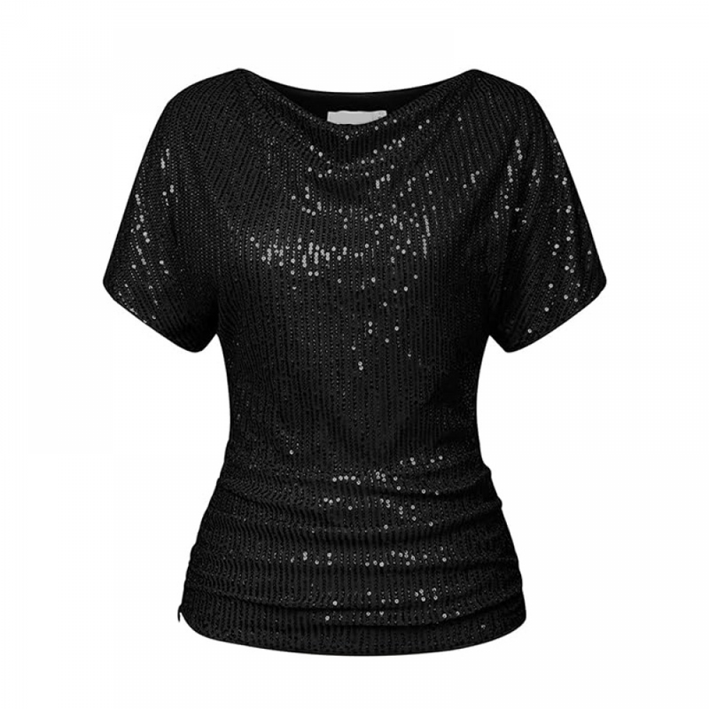 8 kinds Female Sparkly Club Cocktail Party Tops Glitter Sequin Shirts