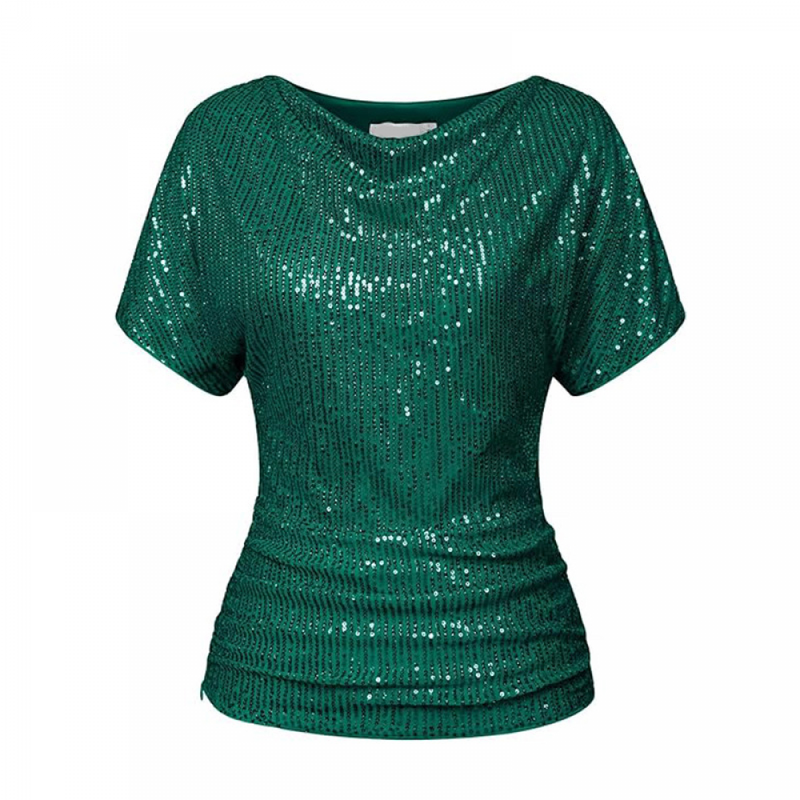 8 kinds Female Sparkly Club Cocktail Party Tops Glitter Sequin Shirts