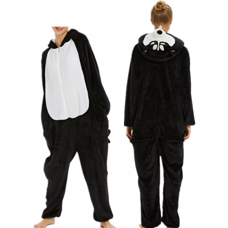 Adult Animal Cosplay Panda Pajamas Flannel Plush Sleepwear Homewear