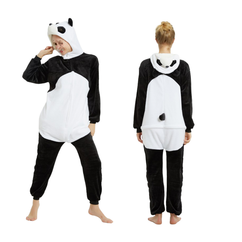 Adult Animal Cosplay Panda Pajamas Flannel Plush Sleepwear Homewear