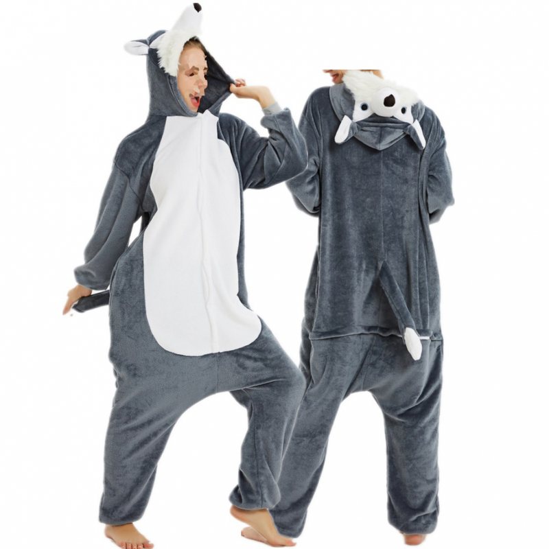 Adult Animal Cosplay Panda Pajamas Flannel Plush Sleepwear Homewear