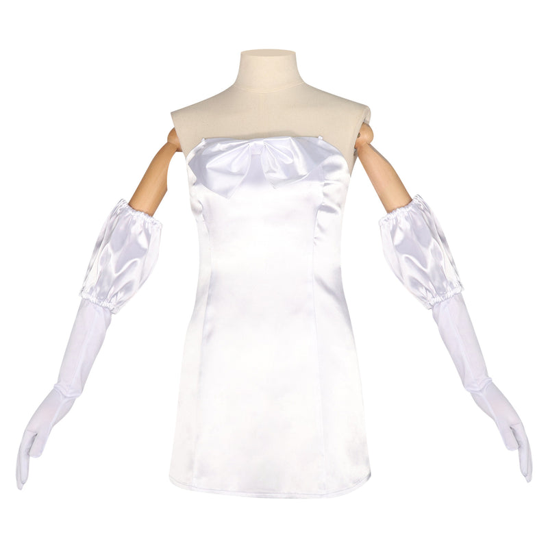 Game Alien Stage Sua Cosplay Costume White Strapless Dress