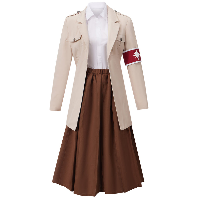 AwwwCos Anime Attack On Titan Pieck Finger Cosplay Costume Dress Suit Jacket Coat Shirt Skirt Halloween Carnival Uniform Outfit