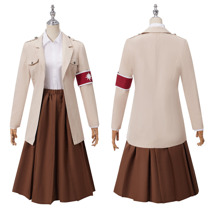 AwwwCos Anime Attack On Titan Pieck Finger Cosplay Costume Dress Suit Jacket Coat Shirt Skirt Halloween Carnival Uniform Outfit