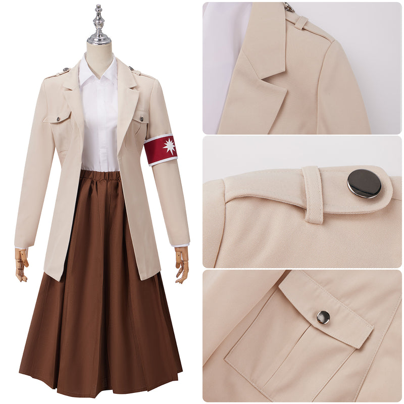 AwwwCos Anime Attack On Titan Pieck Finger Cosplay Costume Dress Suit Jacket Coat Shirt Skirt Halloween Carnival Uniform Outfit