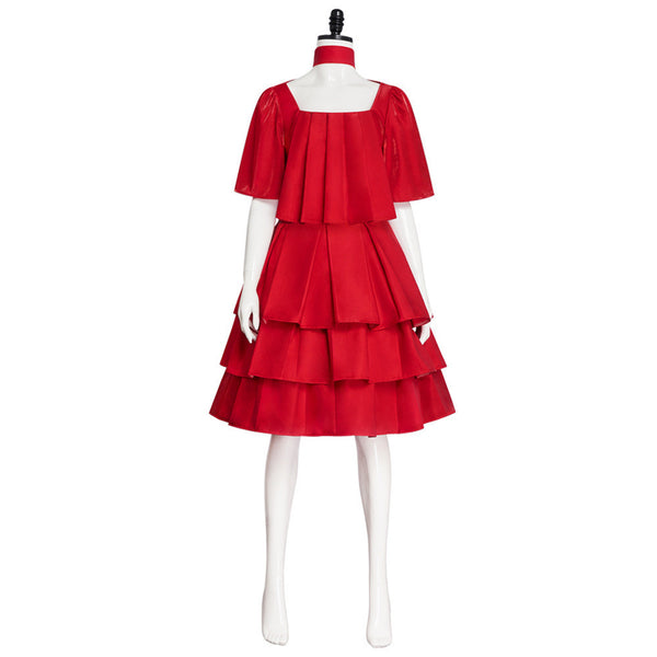 Anime Frieren at the Funeral Funeral Cosplay Costume Red Dress