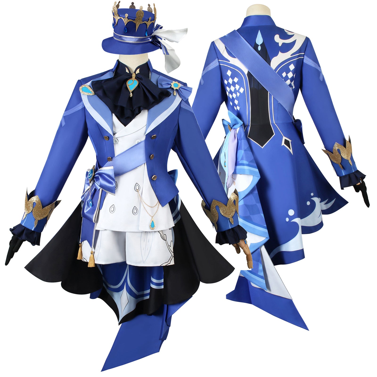 AwwwCos Anime Genshin Impact Focalors Cosplay Costume Magician Uniform