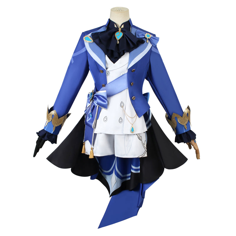 AwwwCos Anime Genshin Impact Focalors Cosplay Costume Magician Uniform Hat Halloween Outfit Suit Clothes