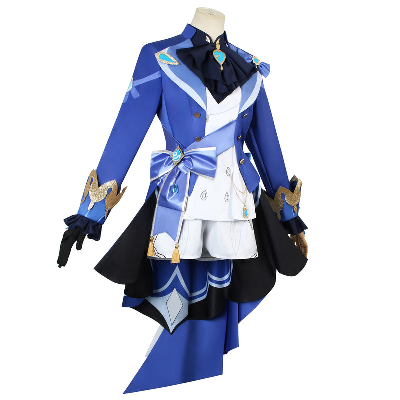 AwwwCos Anime Genshin Impact Focalors Cosplay Costume Magician Uniform Hat Halloween Outfit Suit Clothes