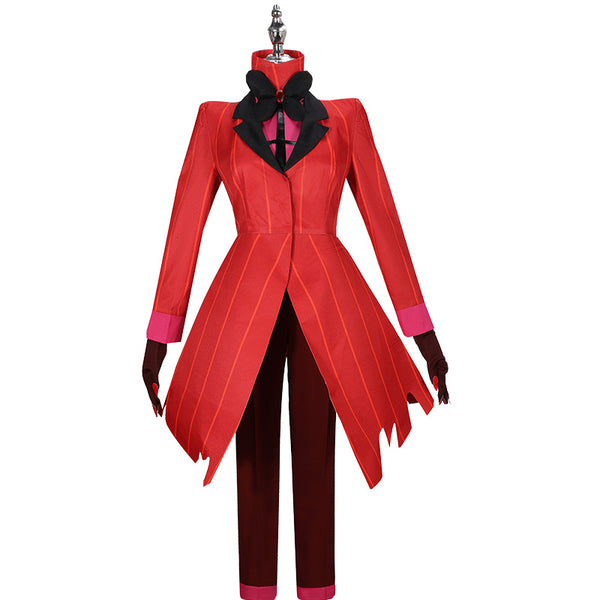 AwwwCos Anime Hazbin Hotel Alastor Cosplay Costume Red Suit Jacket Coat Shirt Pants Halloween Outfit Uniform Clothes Gloves