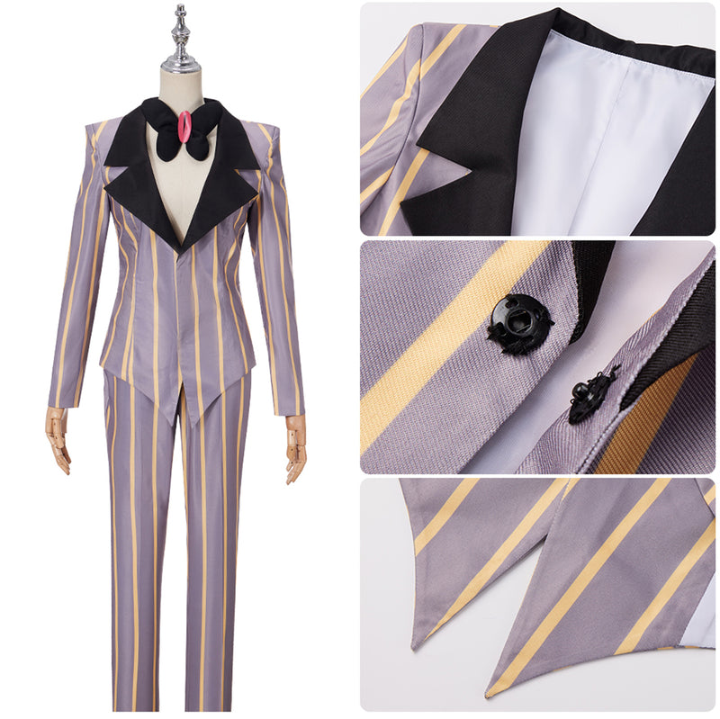 AwwwCos Anime Hazbin Hotel Sir Pentious Cosplay Costume Men Women Halloween Suit Jacket Coat Pants Hat Outfit Uniform Clothes