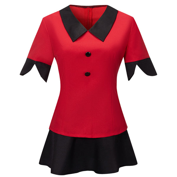 AwwwCos Anime Hazbin Hotel Vaggie Cosplay Costume Suit Shirt Tops Skirt Halloween Outfit Uniform Clothes for Women Men