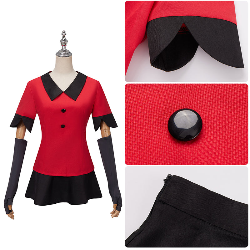 AwwwCos Anime Hazbin Hotel Vaggie Cosplay Costume Suit Shirt Tops Skirt Halloween Outfit Uniform Clothes for Women Men