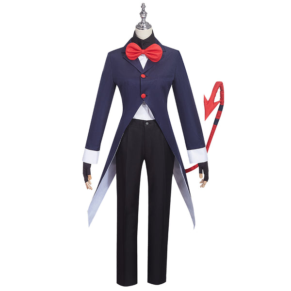 AwwwCos Anime Helluva Boss Moxxie Cosplay Costume Suit Jacket Shirt Pants Halloween Outfit with Tail Bow for Women Men