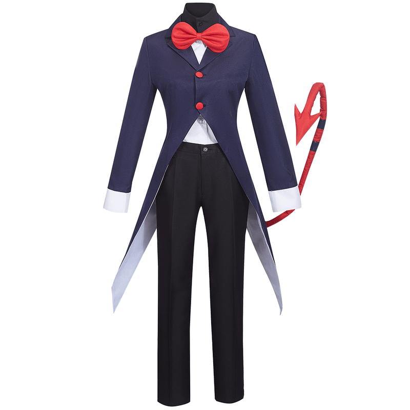 AwwwCos Anime Helluva Boss Moxxie Cosplay Costume Suit Jacket Shirt Pants Halloween Outfit with Tail Bow for Women Men