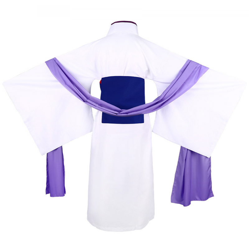 Himura Kenshin Cosplay Costume White Kimono Purple Shawl