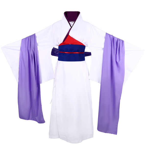 Himura Kenshin Cosplay Costume White Kimono Purple Shawl