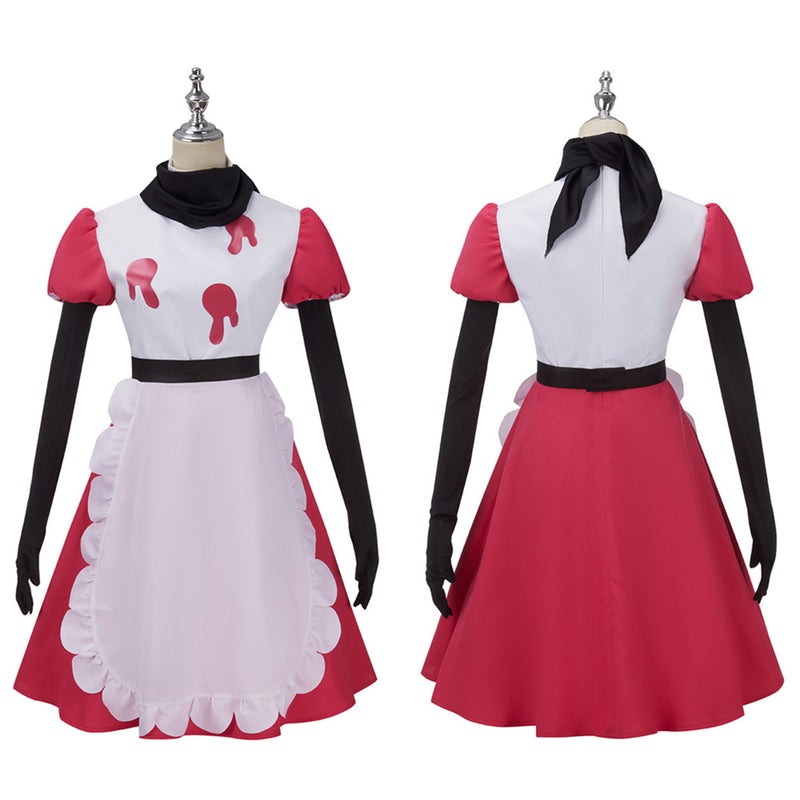 AwwwCos Anime Hazbin Hotel Niffty Cosplay Costume Dress Suit Apron Halloween Outfit Uniform for Women Girls