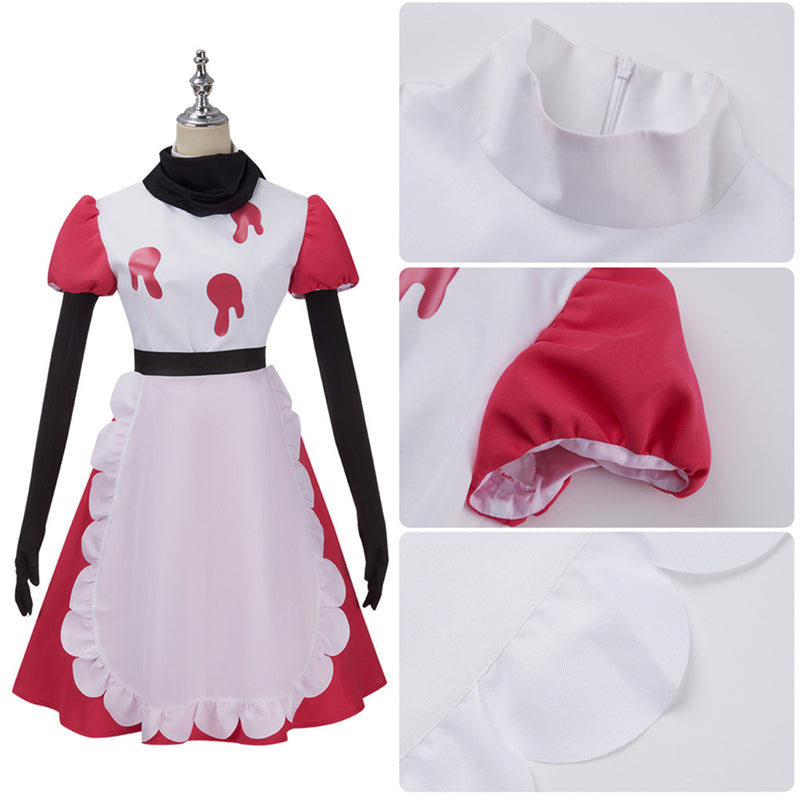 AwwwCos Anime Hazbin Hotel Niffty Cosplay Costume Dress Suit Apron Halloween Outfit Uniform for Women Girls