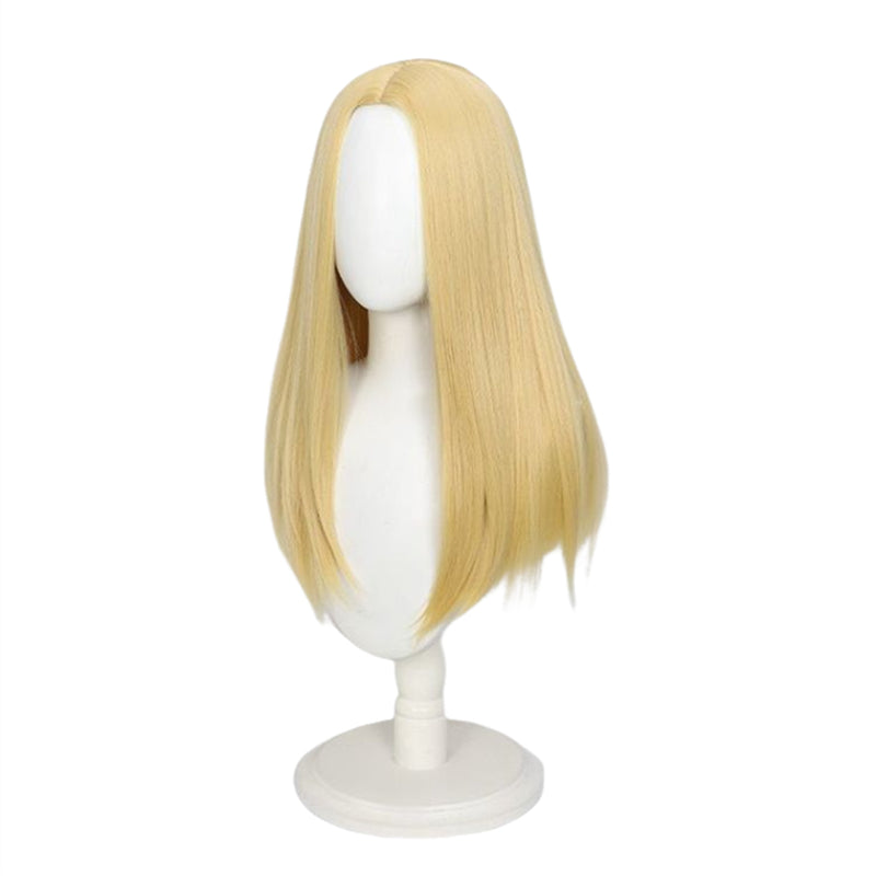 Anime Sakamoto Days Shishiba Cosplay Wig Pale Gold Straight Hair