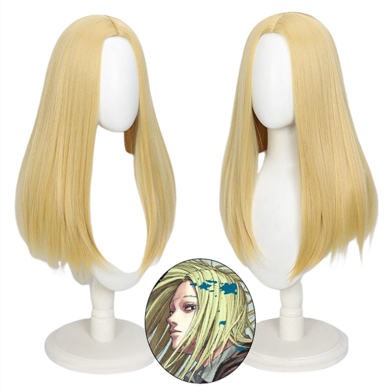 Anime Sakamoto Days Shishiba Cosplay Wig Pale Gold Straight Hair