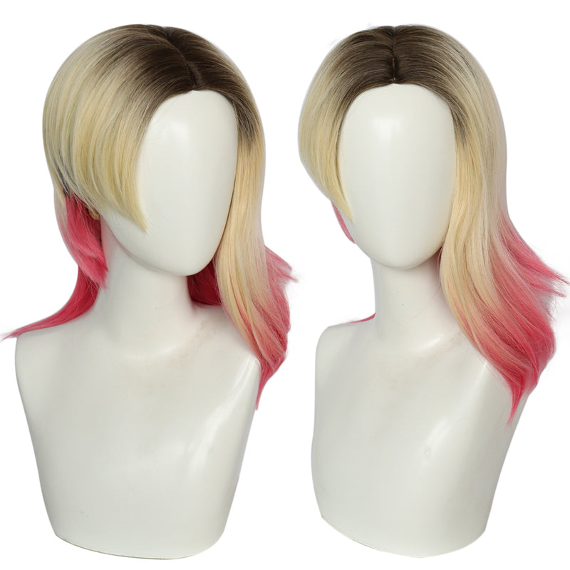 Spider Man Gwen Cosplay Wig Gradient Pink Women Hair