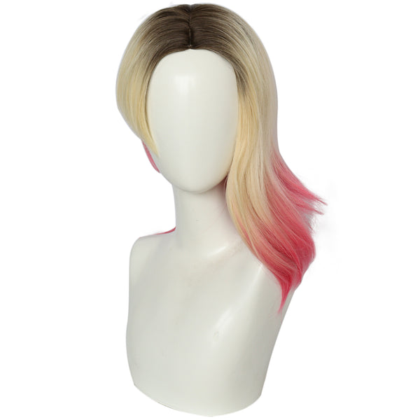 Spider Man Gwen Cosplay Wig Gradient Pink Women Hair