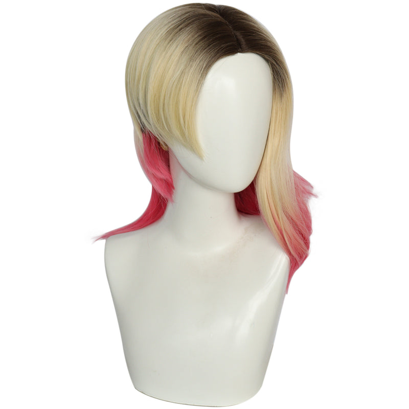 Spider Man Gwen Cosplay Wig Gradient Pink Women Hair