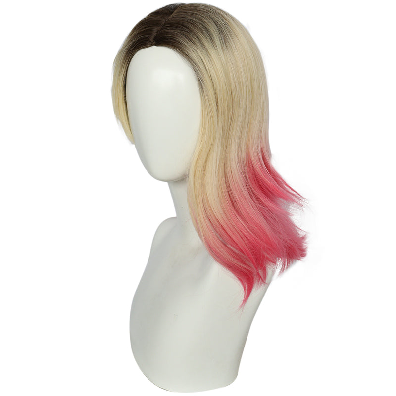 Spider Man Gwen Cosplay Wig Gradient Pink Women Hair