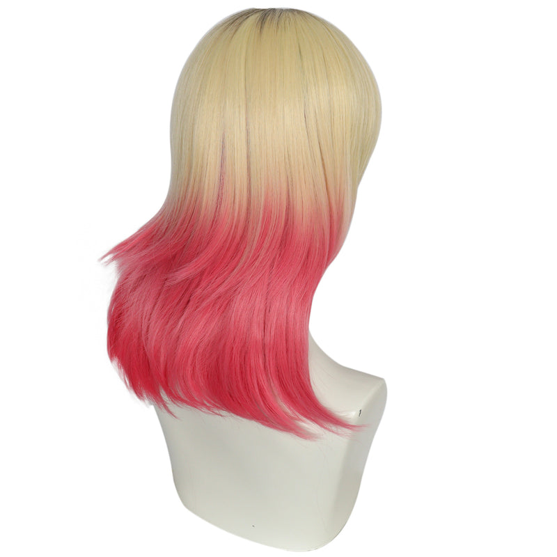 Spider Man Gwen Cosplay Wig Gradient Pink Women Hair