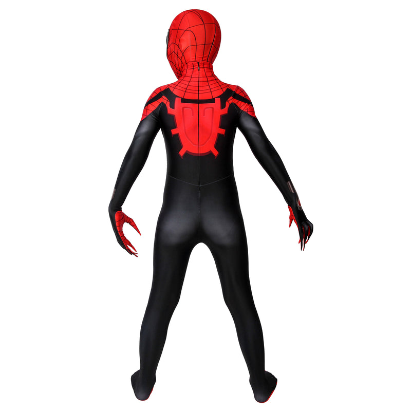 Anime Ultimate Spider-Man Cosplay Costume Kids Jumpsuit Headgear