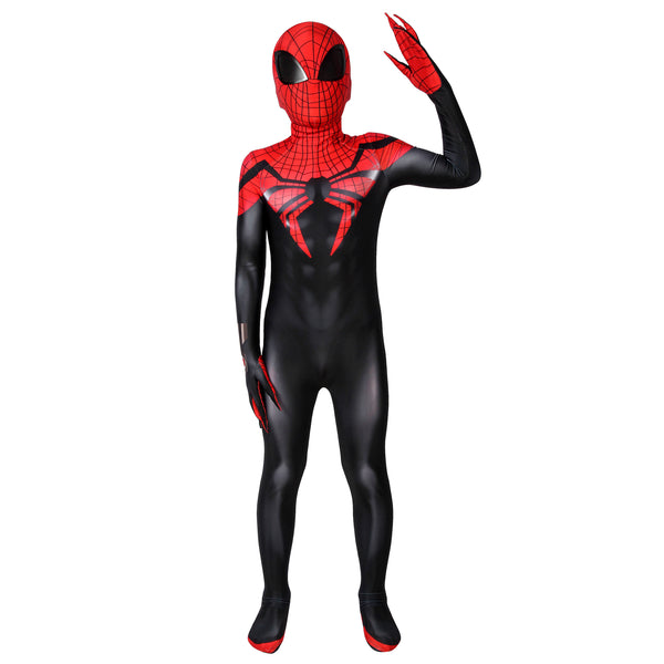 Anime Ultimate Spider-Man Cosplay Costume Kids Jumpsuit Headgear