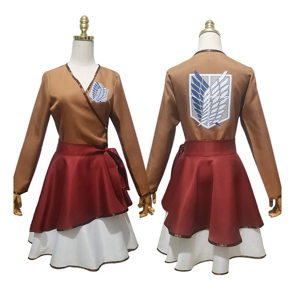 AwwwCos Attack on Titan Scout Regiment Lolita Cosplay Costume Dress Halloween Role Play Outfit for Women