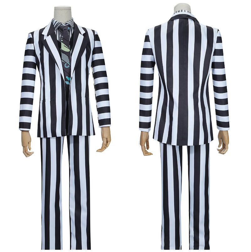 Beetlejuice Costume for Men and Women Jacket Shirt Pants Suit Party Uniform