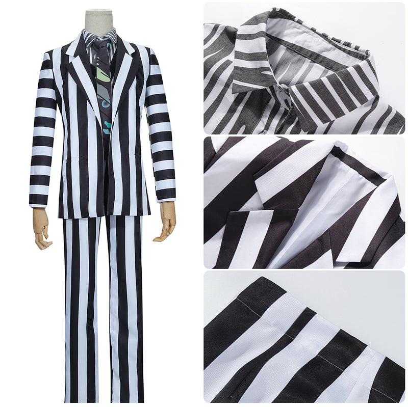 Beetlejuice Costume for Men and Women Jacket Shirt Pants Suit Party Uniform