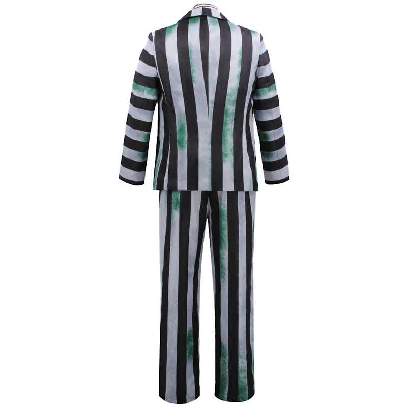 Beetlejuice Michael Keaton Cosplay Costume Horror Movie Green Suit Outfit