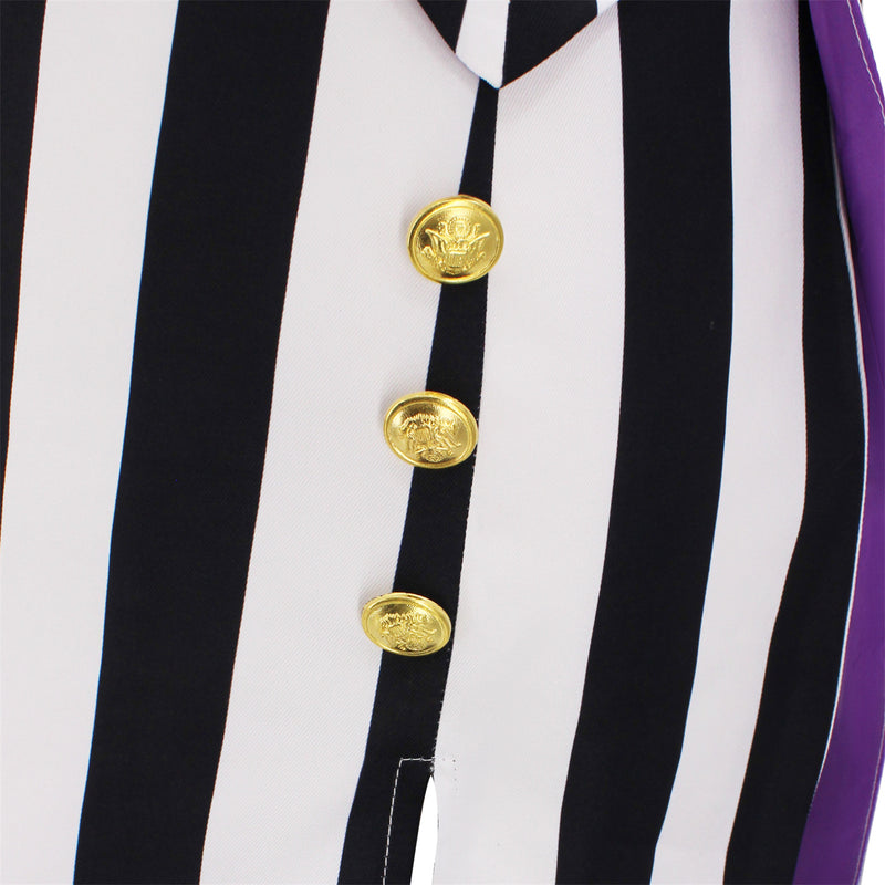 Beetlejuice Michael Keaton Cosplay Costume Female Striped Hip Hugging Dress