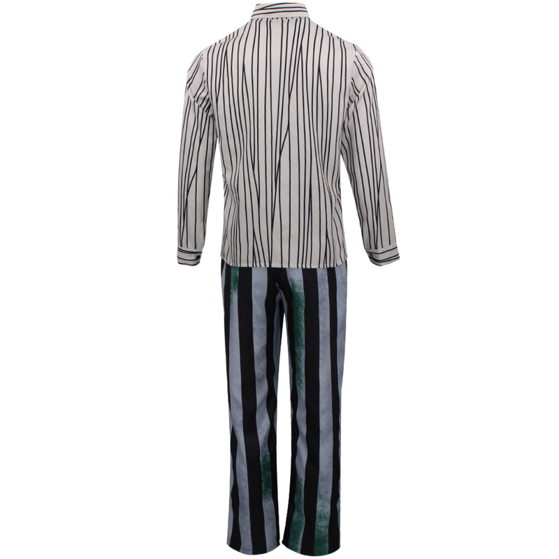 Beetlejuice Michael Keaton Cosplay Costume Horror Movie Green Suit Outfit