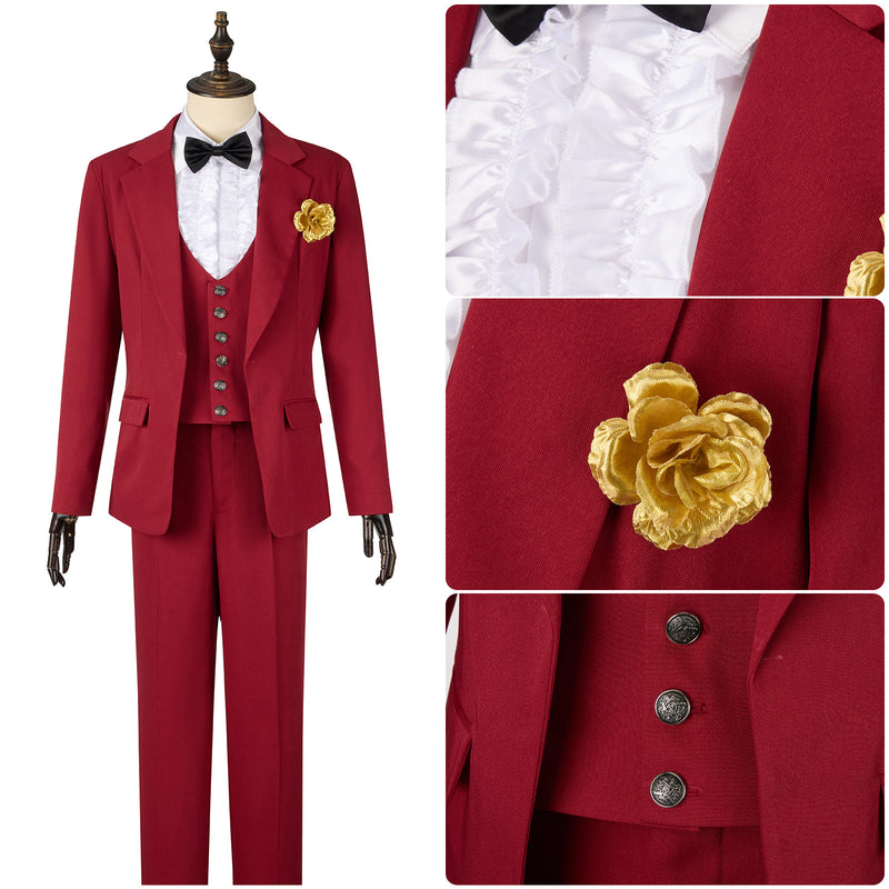 Beetlejuice Wedding Suit Cosplay Costume Men Bridegroom Red Suit Uniform