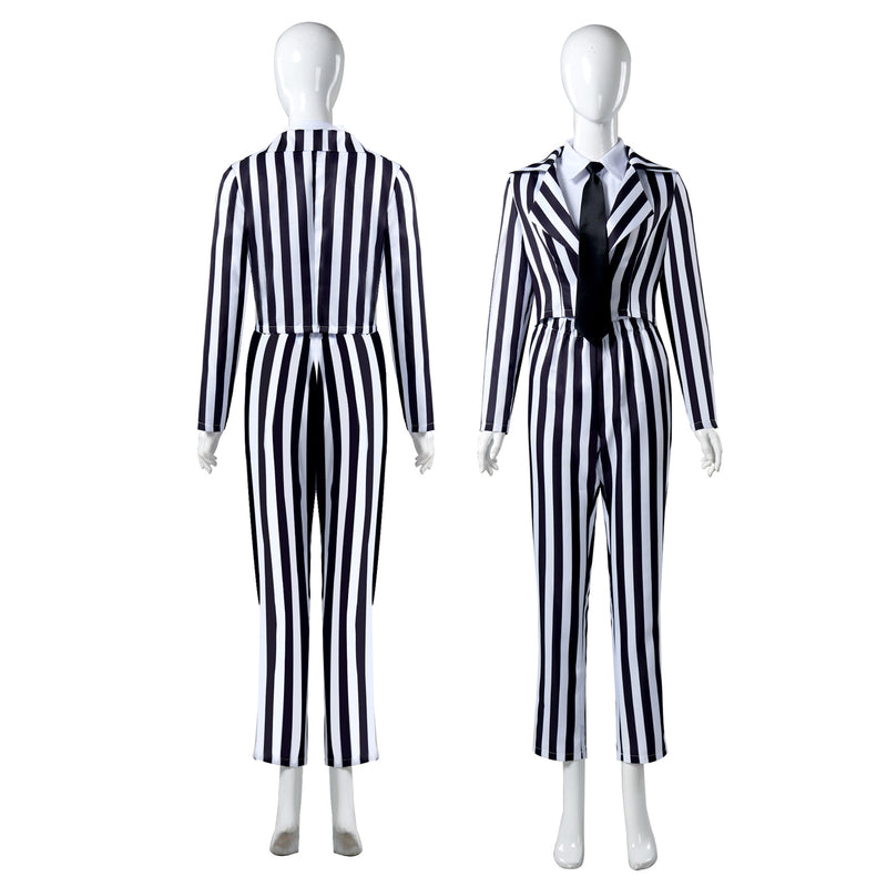 Beetlejuice Women Striped Suit Cosplay Costume Formal Attire